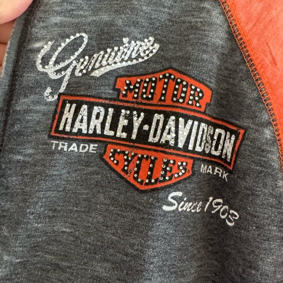 Harley-Davidson Gray and orange Zip-Up Hoodie - Picture 4 of 5